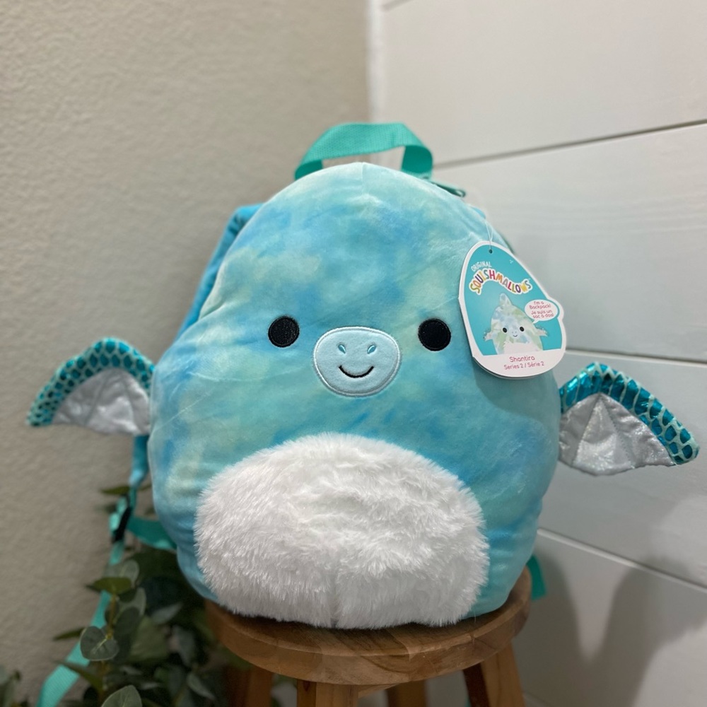 NWT squishmallows “shantira” the blue pterodactyl large backpack
